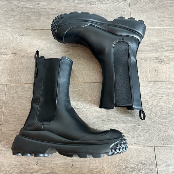 Brand New Black Leather Ankle Boots - Picture 2 of 5